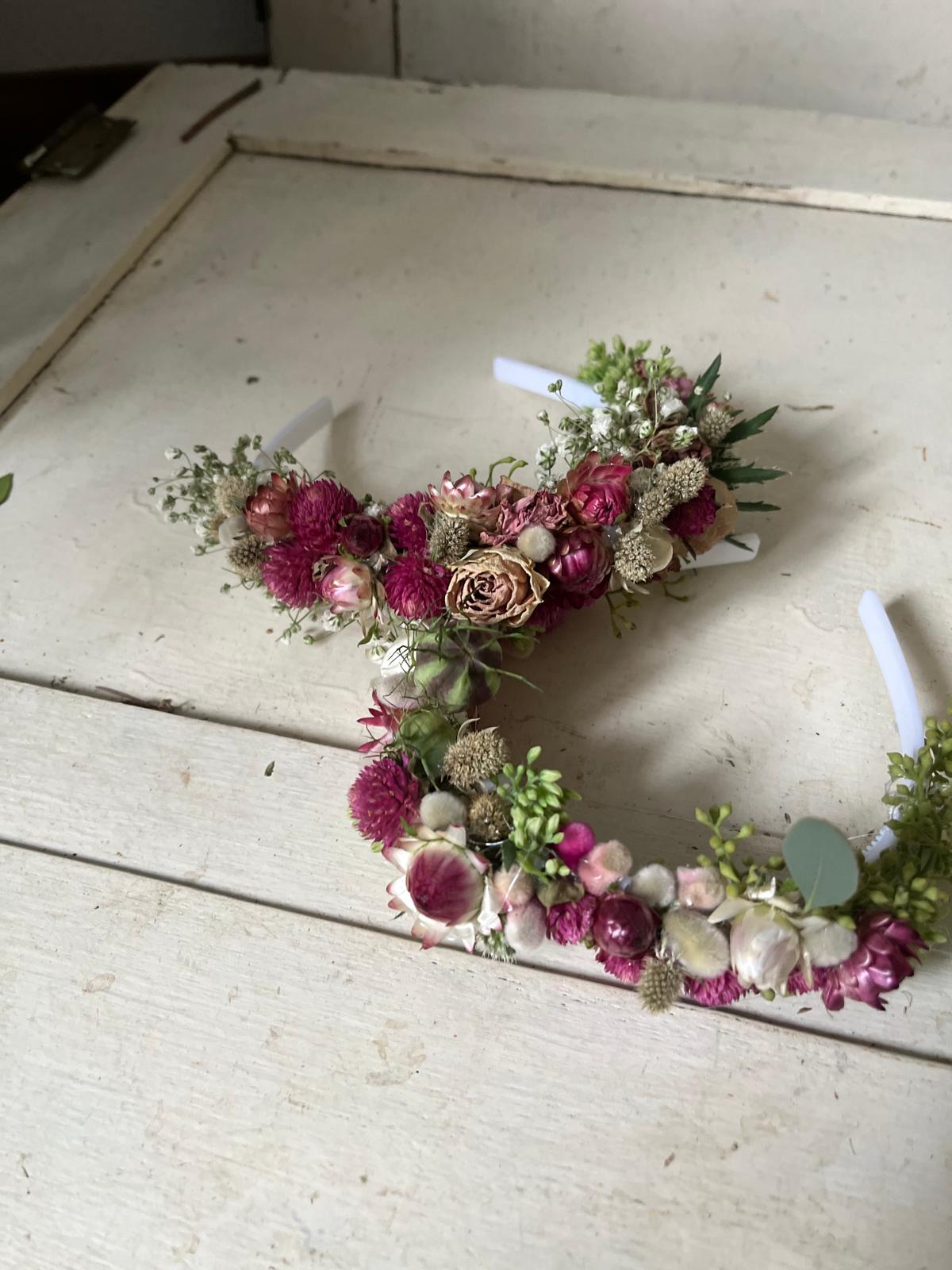 Trockenblumen Haarreifen Handgemacht | Blumenhaarreifen Hochzeit, Brautjungfer, Festival | Haar-Accessoire mit Echten Blumen