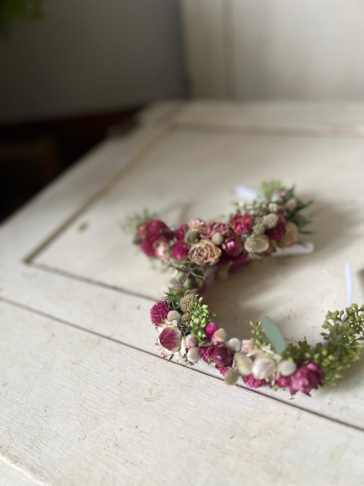 Trockenblumen Haarreifen Handgemacht | Blumenhaarreifen Hochzeit, Brautjungfer, Festival | Haar-Accessoire mit Echten Blumen