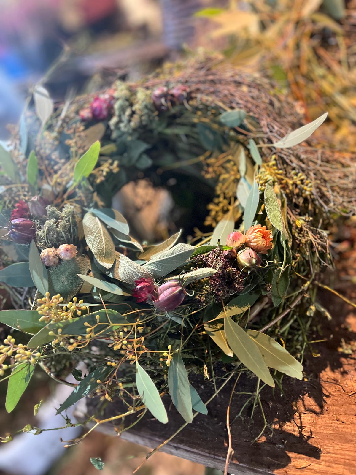Dicker Herbstkranz Natur | Üppiger Türkranz & Tischkranz handgemacht | Herbstdeko Unikat aus verschiedenen Materialien 30cm 40cm 60cm