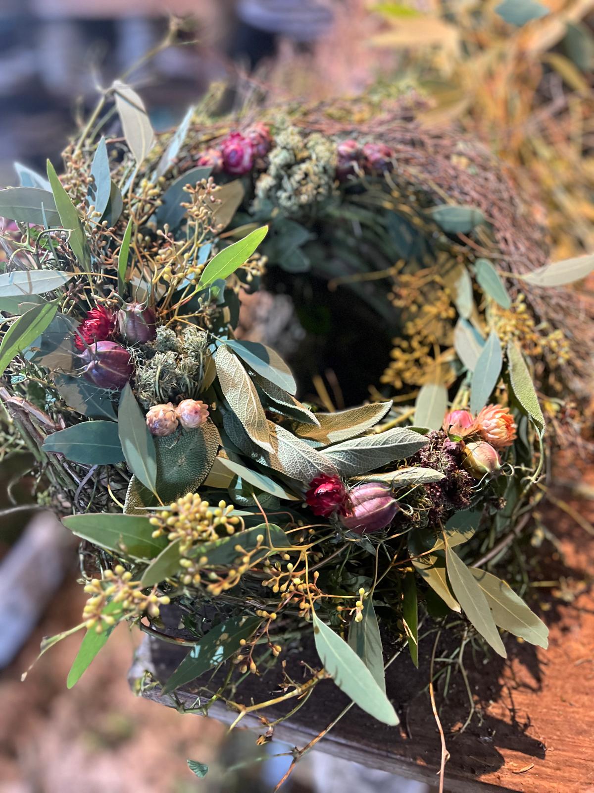 Dicker Herbstkranz Natur | Üppiger Türkranz & Tischkranz handgemacht | Herbstdeko Unikat aus verschiedenen Materialien 30cm 40cm 60cm