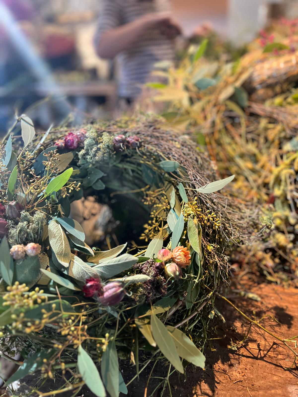 Dicker Herbstkranz Natur | Üppiger Türkranz & Tischkranz handgemacht | Herbstdeko Unikat aus verschiedenen Materialien 30cm 40cm 60cm