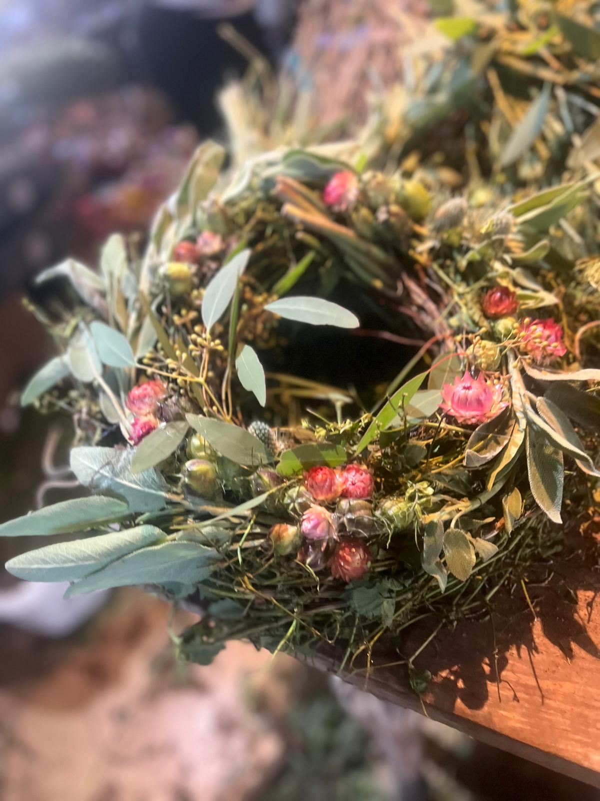 Dicker Herbstkranz Natur | Üppiger Türkranz & Tischkranz handgemacht | Herbstdeko Unikat aus verschiedenen Materialien 30cm 40cm 60cm