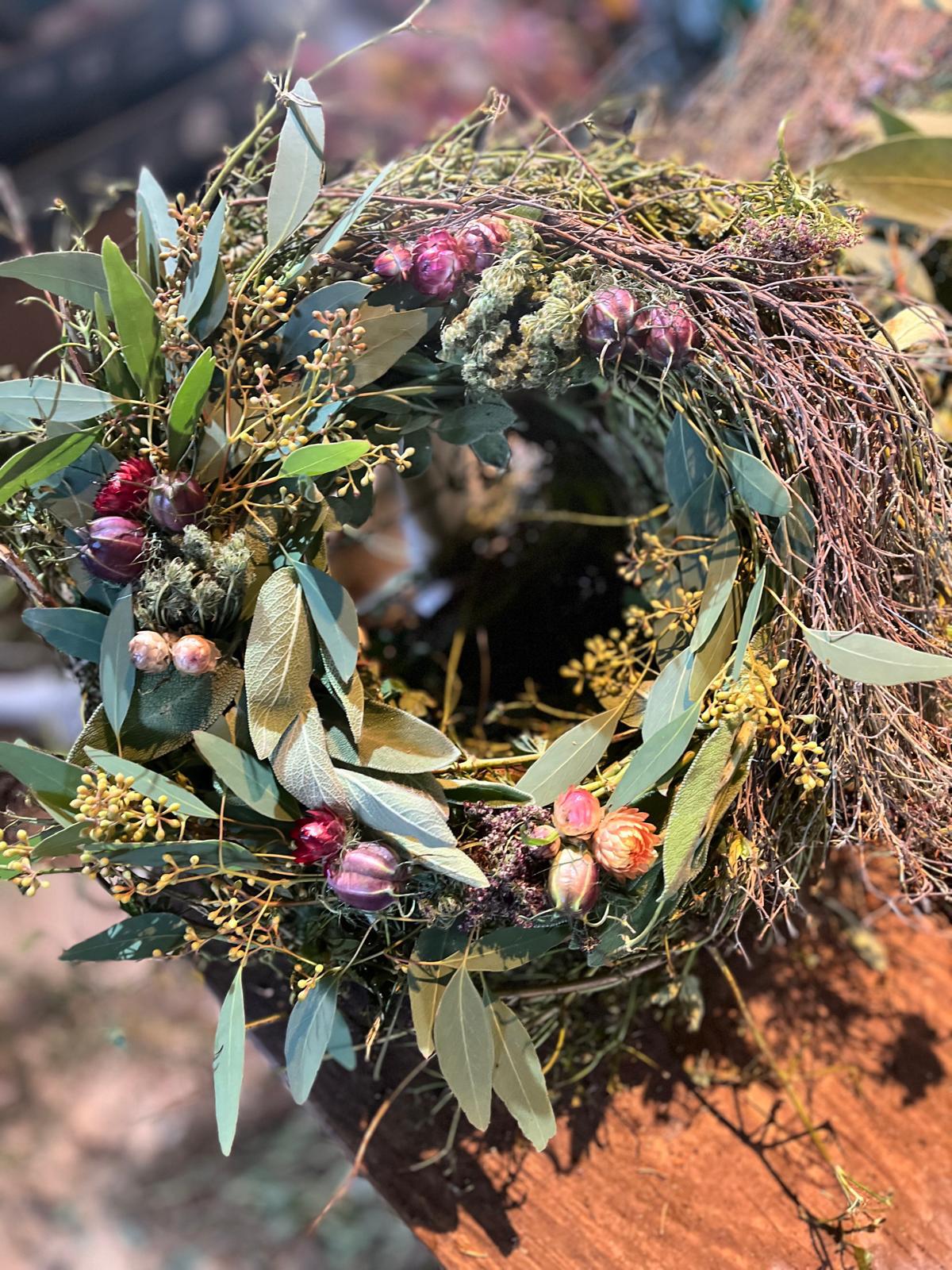 Dicker Herbstkranz Natur | Üppiger Türkranz & Tischkranz handgemacht | Herbstdeko Unikat aus verschiedenen Materialien 30cm 40cm
