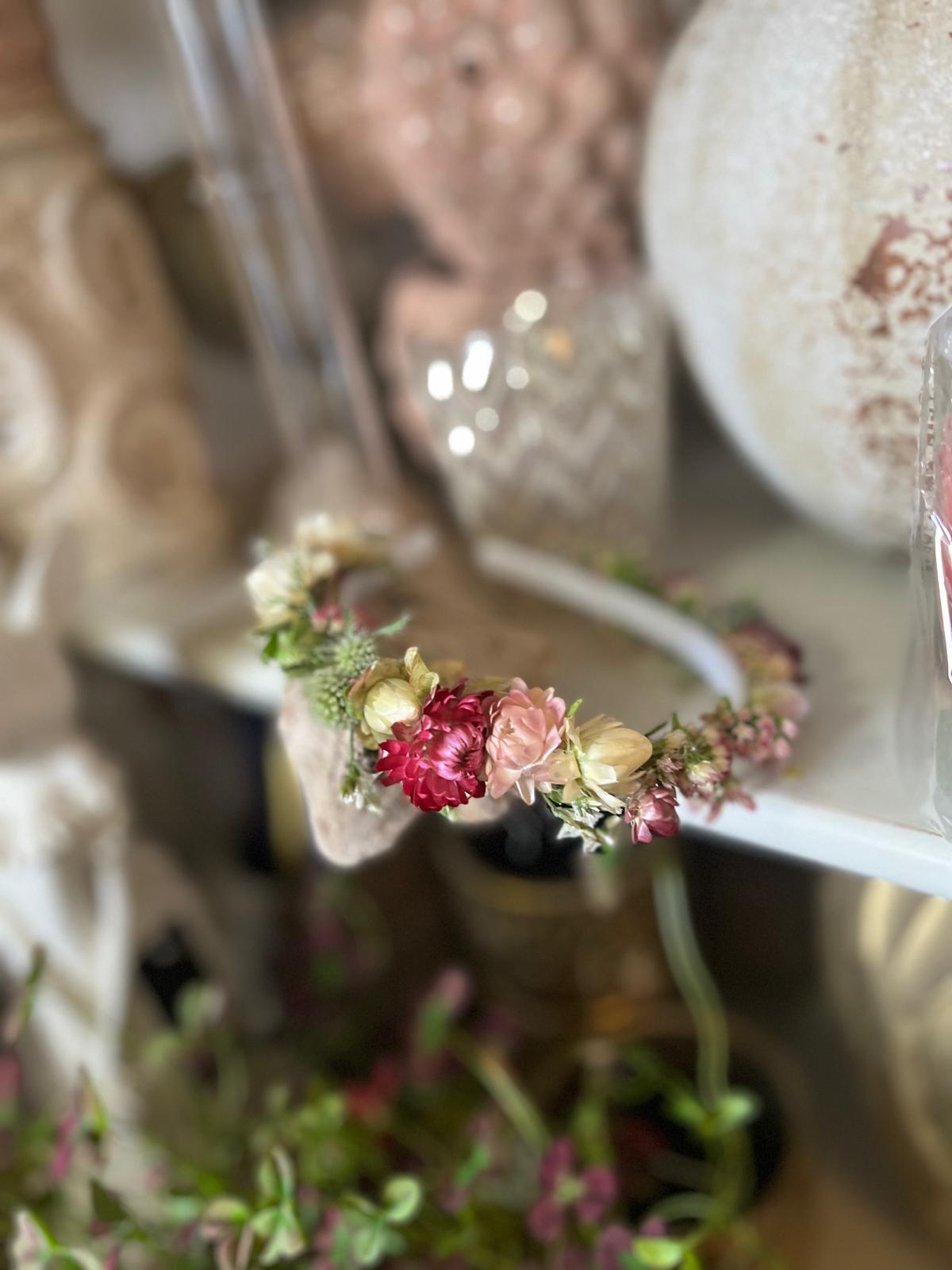 Blumen Haarreif Trockenblumen Unikat | Haarschmuck mit echten Blüten | Braut & Festival Haarreifen handgemacht