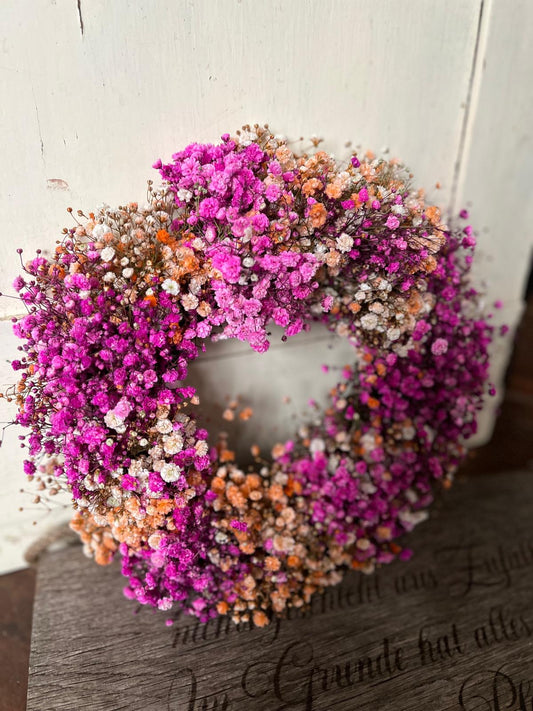Schleierkraut Kranz – Natürliche Trockenkranz-Deko zum Aufhängen oder mit Kerze