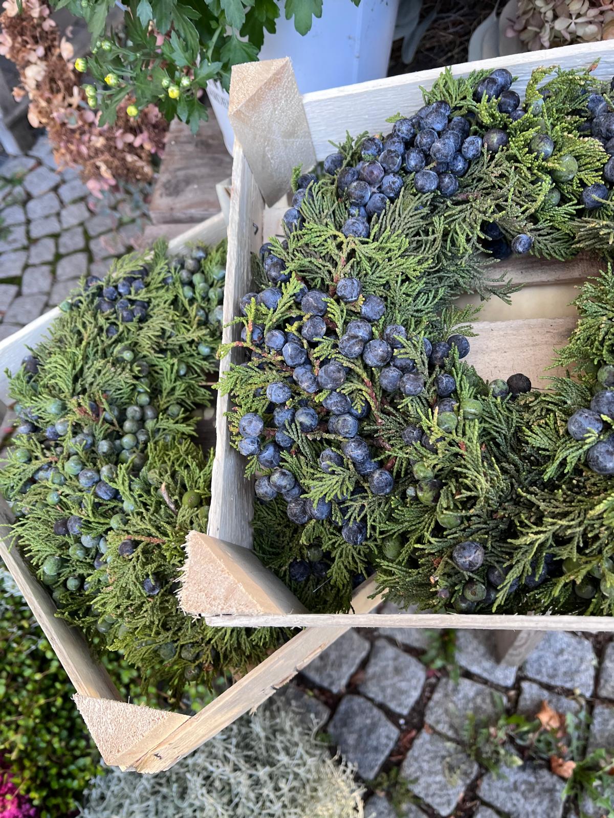 Türkranz Beerenkranz 23 cm | Herbstkranz, Tischkranz mit Beeren | Deko Kranz Natur Look Unikat