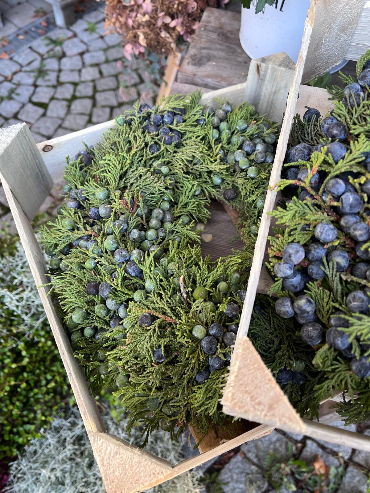 Türkranz Beerenkranz 23 cm | Herbstkranz, Tischkranz mit Beeren | Deko Kranz Natur Look Unikat