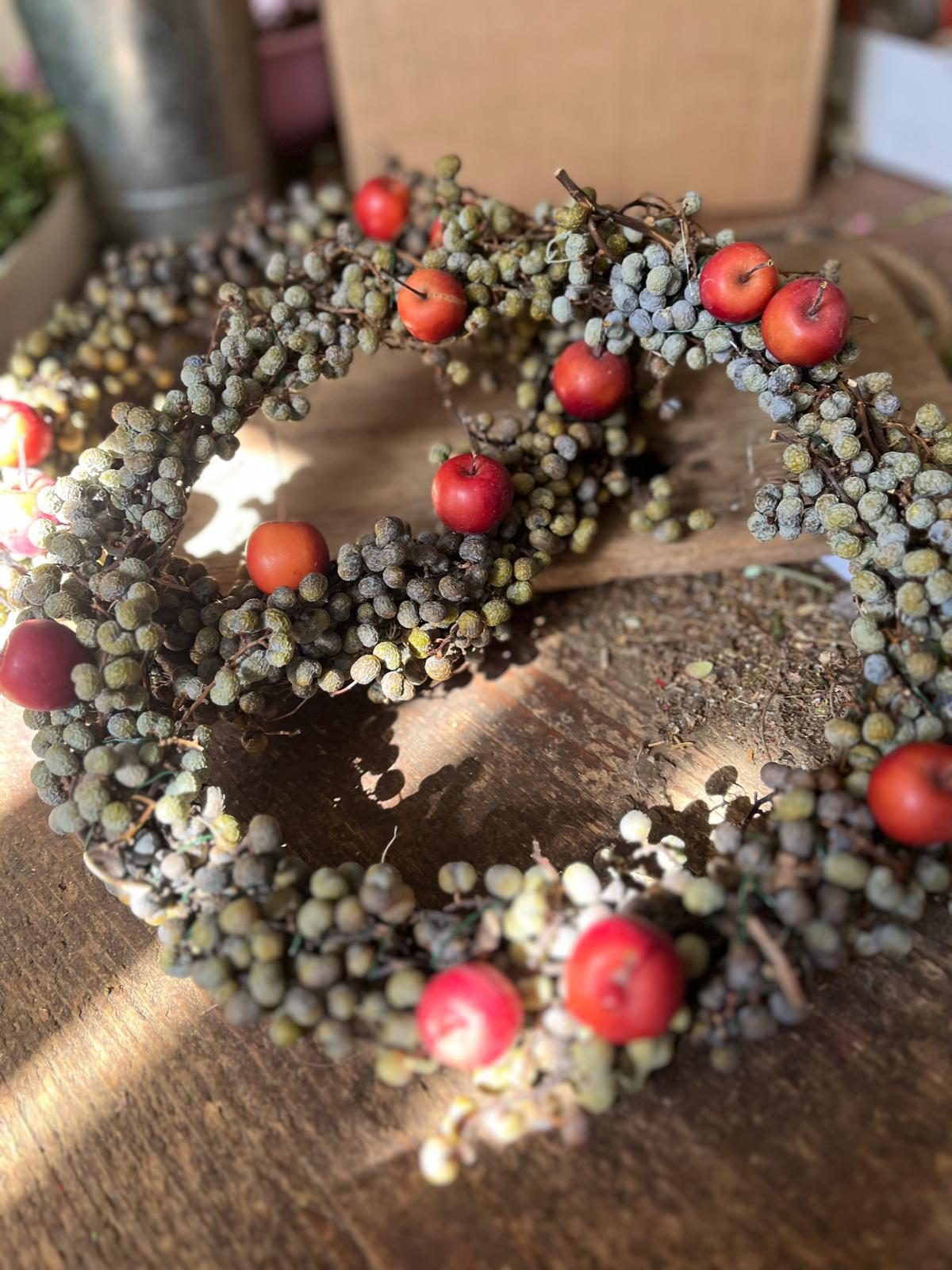 Herbstkranz Trockenblumen Zeitlose Herbstdeko Wandkranz Türkranz zum Aufhängen Naturdeko Geschenkidee | 20cm & 25cm