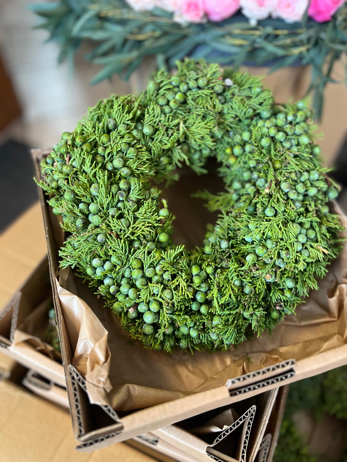 Türkranz Beerenkranz 23 cm | Herbstkranz, Tischkranz mit Beeren | Deko Kranz Natur Look Unikat