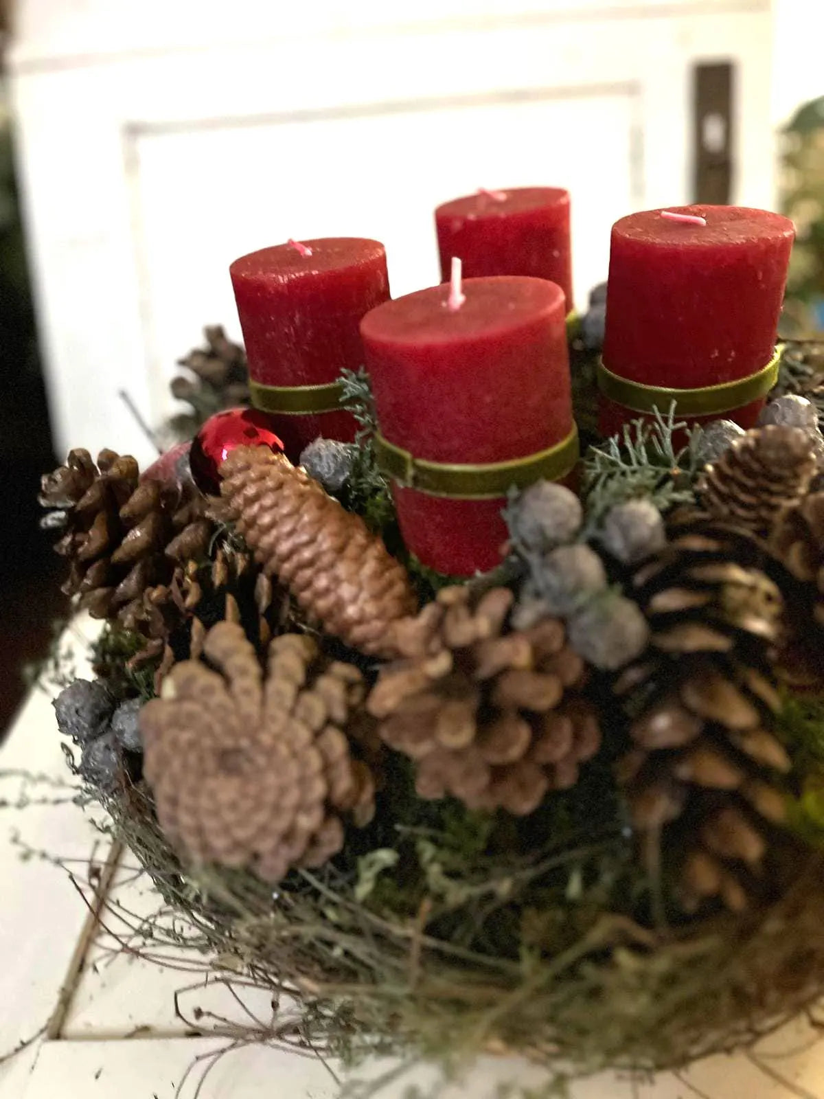 Großer Adventskranz (35 cm) – Dick gebundenes Unikat – Höhe ca. 20 cm