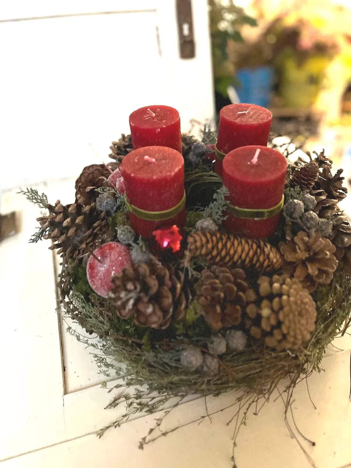 Großer Adventskranz (35 cm) – Dick gebundenes Unikat – Höhe ca. 20 cm