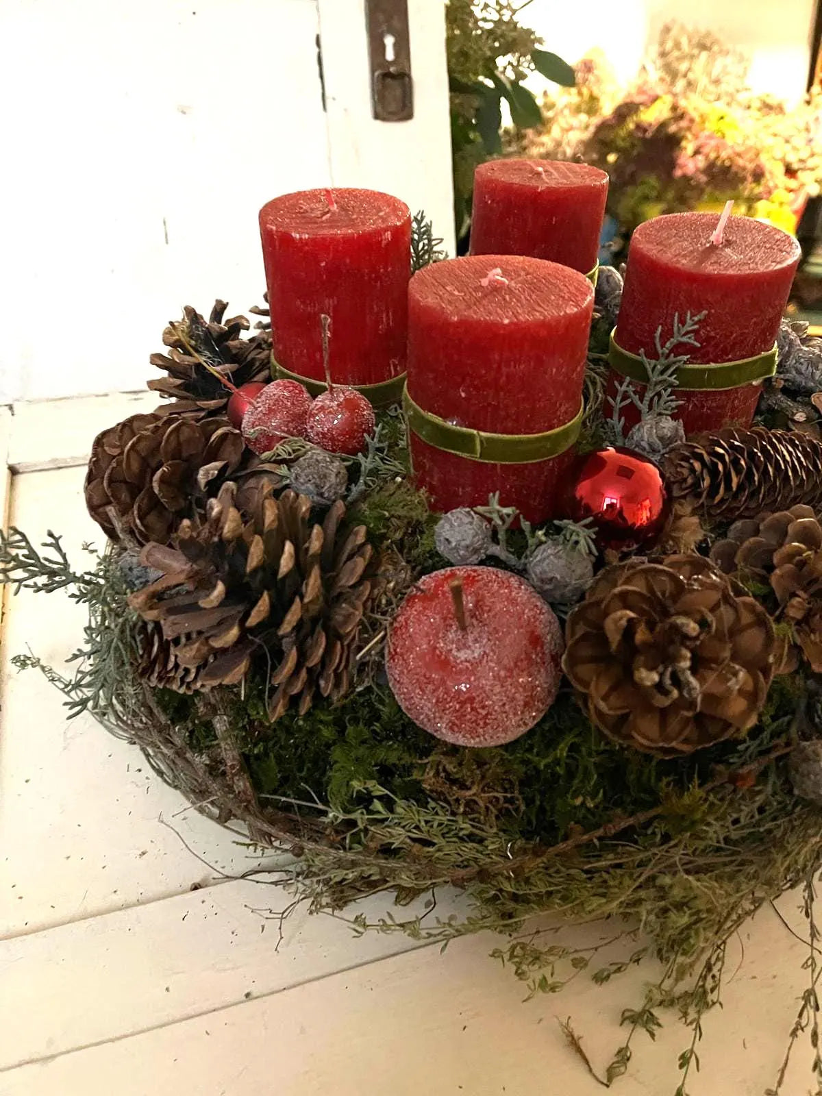 Großer Adventskranz (35 cm) – Dick gebundenes Unikat – Höhe ca. 20 cm