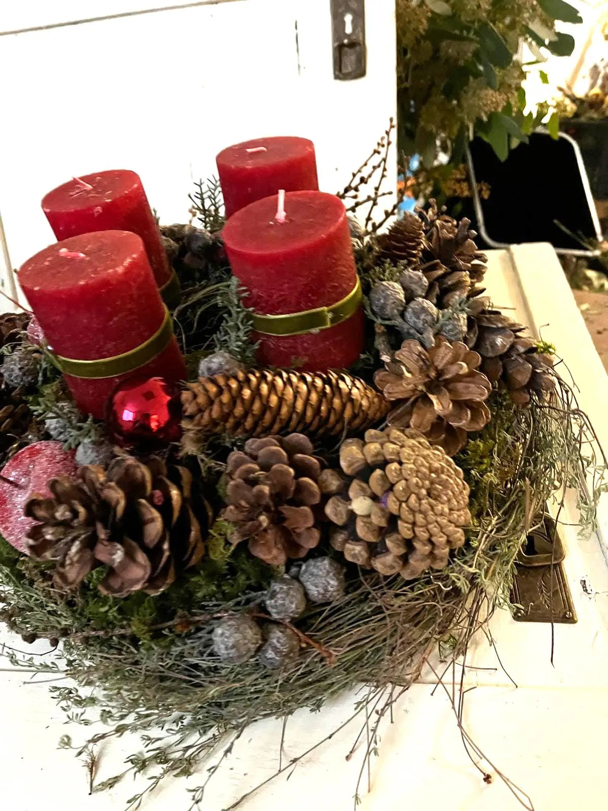 Großer Adventskranz (35 cm) – Dick gebundenes Unikat – Höhe ca. 20 cm