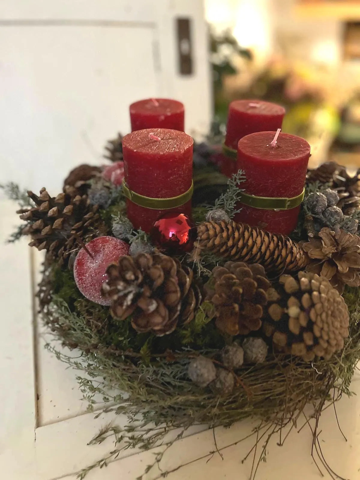 Großer Adventskranz (35 cm) – Dick gebundenes Unikat – Höhe ca. 20 cm