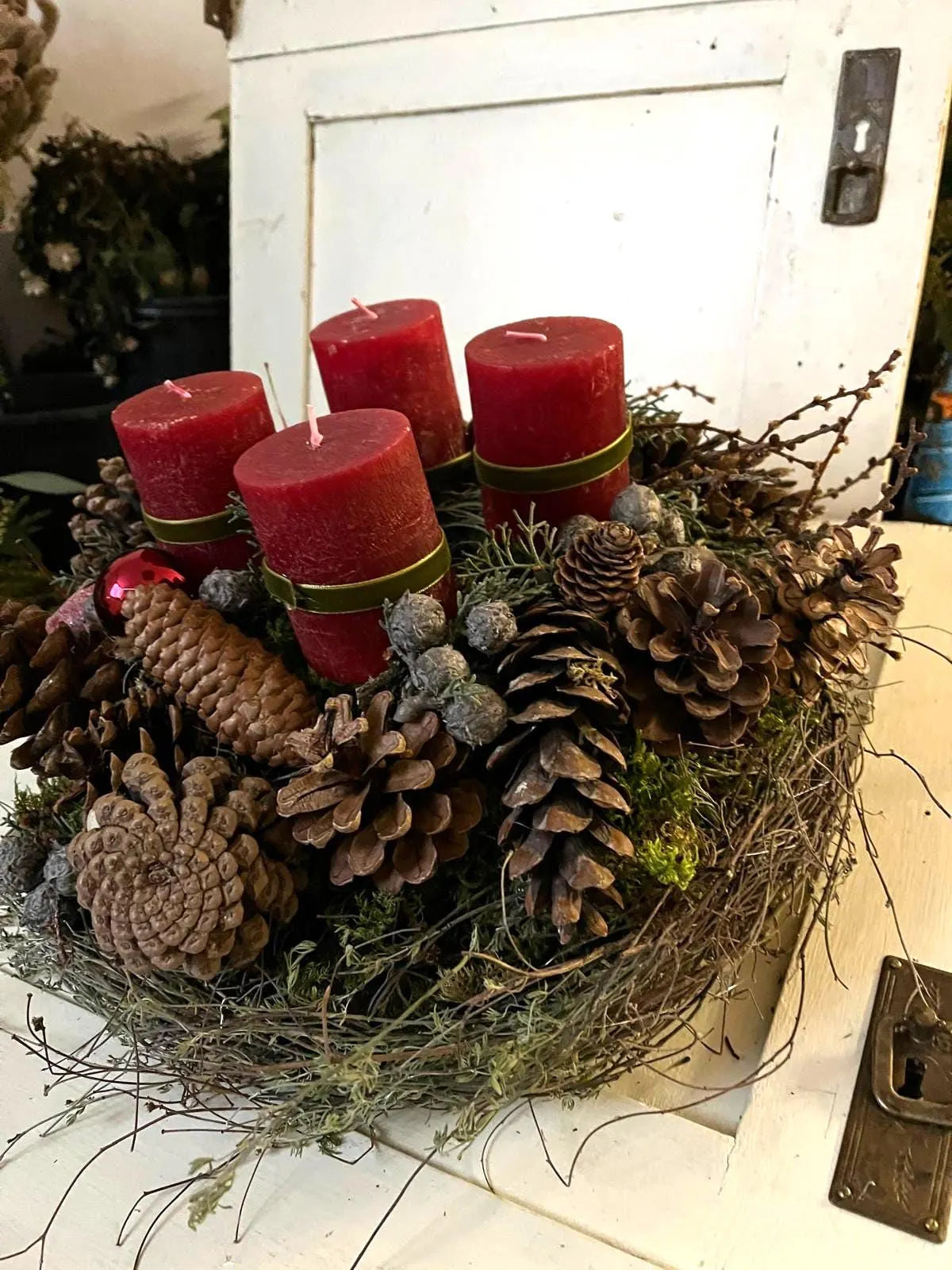 Großer Adventskranz (35 cm) – Dick gebundenes Unikat – Höhe ca. 20 cm