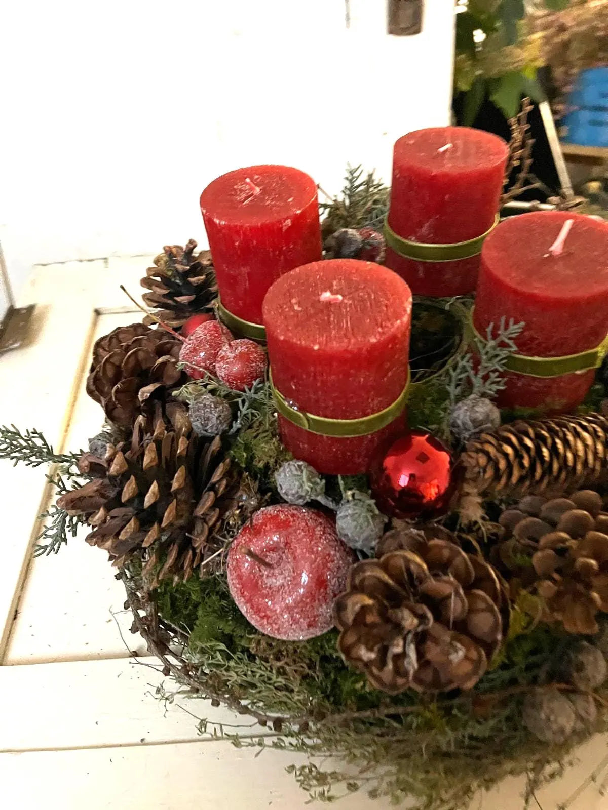 Großer Adventskranz (35 cm) – Dick gebundenes Unikat – Höhe ca. 20 cm