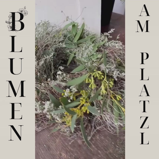 Kranz aus Thymian, Strandflieder & Eukalyptus – Handgemachte Gartendeko oder Türkranz